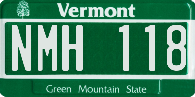 VT license plate NMH118