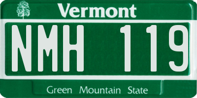VT license plate NMH119