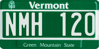 VT license plate NMH120