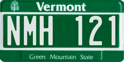VT license plate NMH121