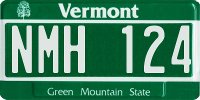 VT license plate NMH124