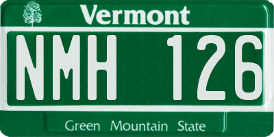 VT license plate NMH126