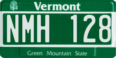 VT license plate NMH128