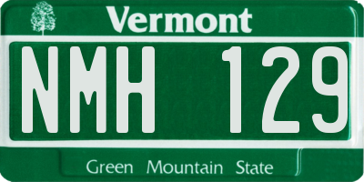 VT license plate NMH129