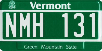 VT license plate NMH131