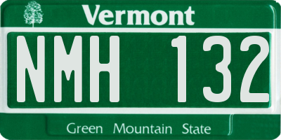 VT license plate NMH132