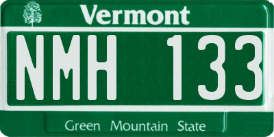 VT license plate NMH133