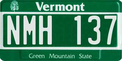 VT license plate NMH137