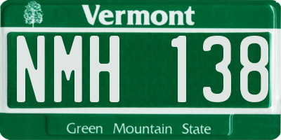 VT license plate NMH138