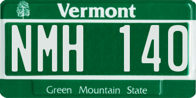 VT license plate NMH140