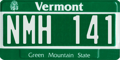 VT license plate NMH141