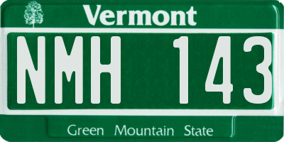 VT license plate NMH143