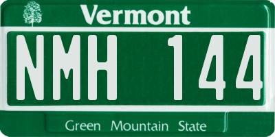 VT license plate NMH144