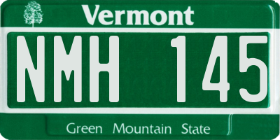 VT license plate NMH145