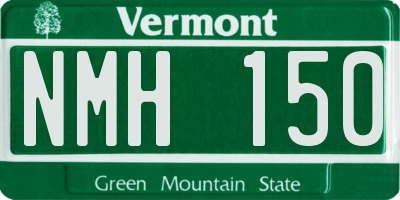 VT license plate NMH150