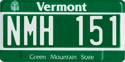 VT license plate NMH151