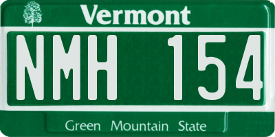 VT license plate NMH154