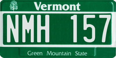 VT license plate NMH157