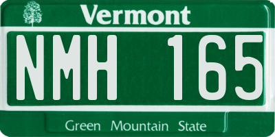 VT license plate NMH165