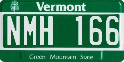 VT license plate NMH166