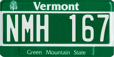 VT license plate NMH167