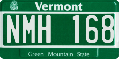 VT license plate NMH168