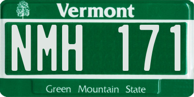 VT license plate NMH171