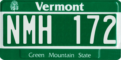 VT license plate NMH172