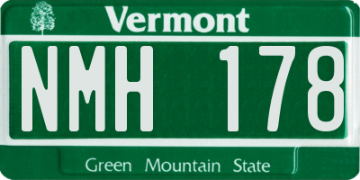 VT license plate NMH178