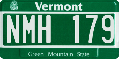 VT license plate NMH179