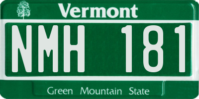 VT license plate NMH181