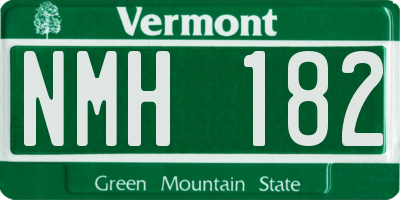 VT license plate NMH182