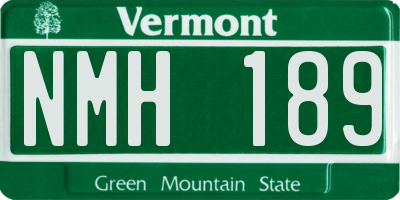 VT license plate NMH189
