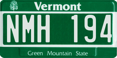 VT license plate NMH194