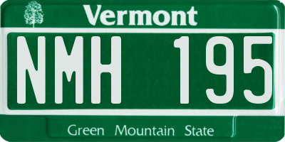 VT license plate NMH195