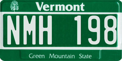 VT license plate NMH198