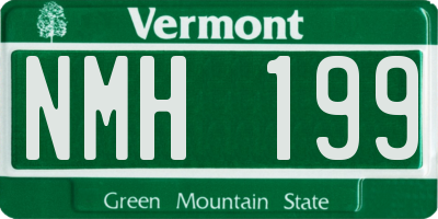 VT license plate NMH199