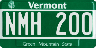 VT license plate NMH200