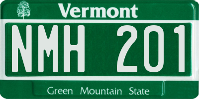 VT license plate NMH201
