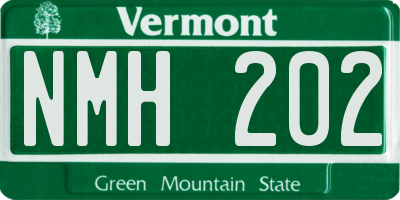 VT license plate NMH202