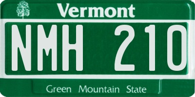 VT license plate NMH210
