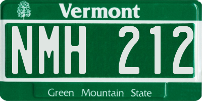 VT license plate NMH212