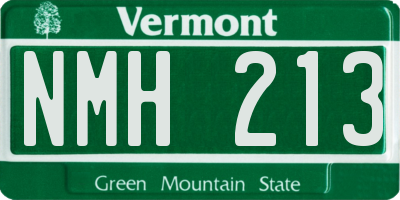 VT license plate NMH213