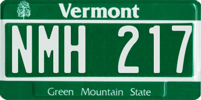 VT license plate NMH217