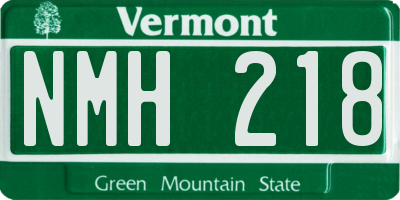 VT license plate NMH218