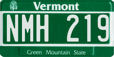 VT license plate NMH219