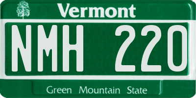VT license plate NMH220
