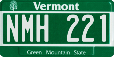 VT license plate NMH221