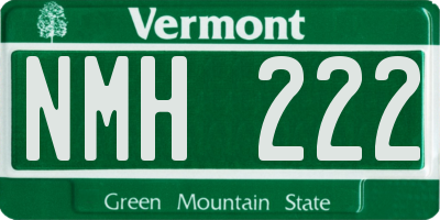 VT license plate NMH222