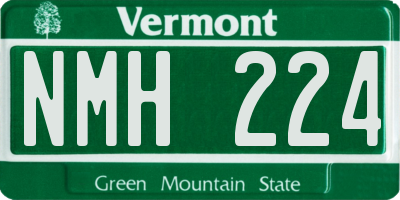 VT license plate NMH224